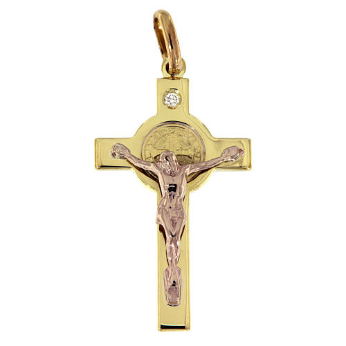 kreuz heilig benedictus medaille gold und diamant