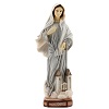 bemalte madonna von medjugorje aus marmorstaub mit kirche von st. jakob 20 cm1