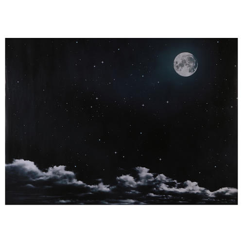 hintergrund fur diy krippe nachtlicher himmel mit mond 70x100 cm