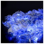 stock weihanktskranz mit blauer led leuchte mit schneebedecktem effekt 50 cm