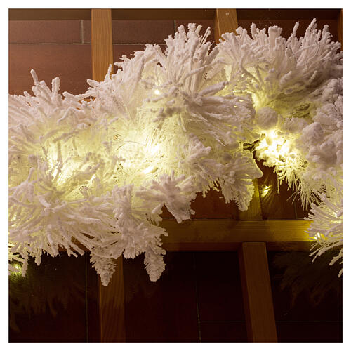 stock white cloud weisser adventskranz mit 100 led leuchten 270 cm lang