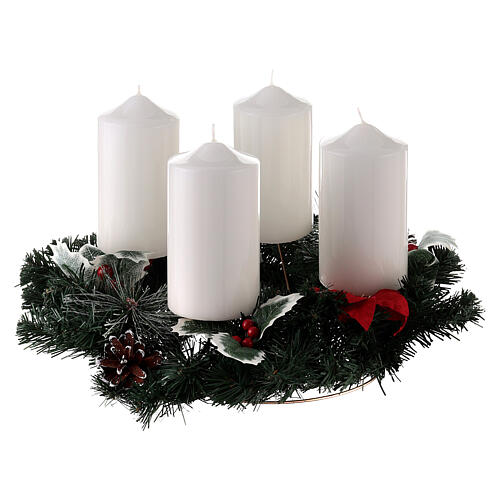 adventskranz und glanzkerzen set 15x8 cm