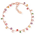 rose armband mit mehrfarbigen zirkonia von amen