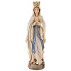 Madonna Lourdes mit Kranz bemalten Grödnertal Holz